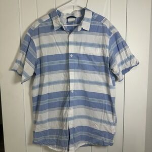 Columbia Men's Regular Fit Short Sleeve Shirt Striped Blue White Size XL